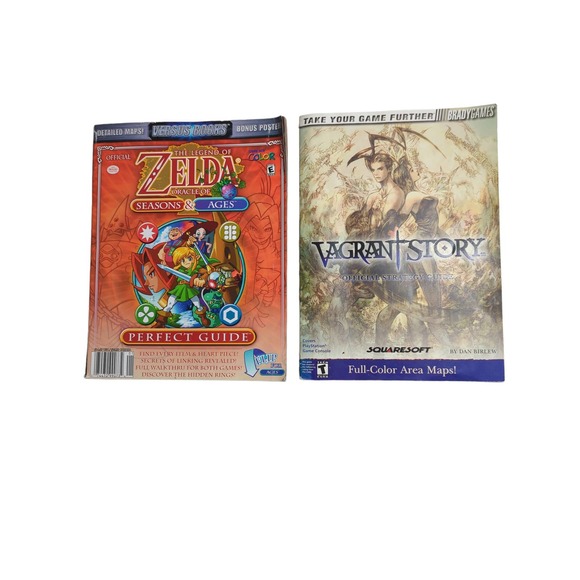 Lot of 2 Vintage strategy guides legend of Zelda Oracle of ages / vagrant story